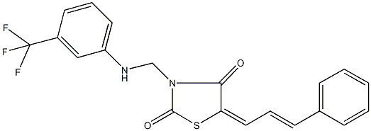 5-(3-phenyl-2-propenylidene)-3-{[3-(trifluoromethyl)anilino]methyl}-1,3-thiazolidine-2,4-dione Structure