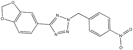 5-(1,3-benzodioxol-5-yl)-2-{4-nitrobenzyl}-2H-tetraazole Structure