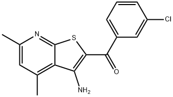 (3-amino-4,6-dimethylthieno[2,3-b]pyridin-2-yl)(3-chlorophenyl)methanone Structure