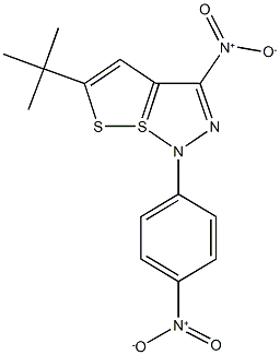 5-tert-butyl-3-nitro-1-(4-nitrophenyl)-1H-7lambda~4~-[1,2]dithiolo[5,1-e][1,2,3]thiadiazole 구조식 이미지