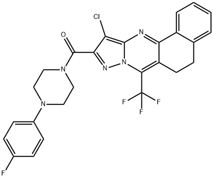 11-chloro-10-{[4-(4-fluorophenyl)-1-piperazinyl]carbonyl}-7-(trifluoromethyl)-5,6-dihydrobenzo[h]pyrazolo[5,1-b]quinazoline 구조식 이미지