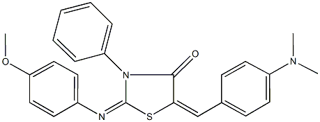 5-[4-(dimethylamino)benzylidene]-2-[(4-methoxyphenyl)imino]-3-phenyl-1,3-thiazolidin-4-one Structure