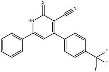 6-phenyl-2-sulfanyl-4-[4-(trifluoromethyl)phenyl]nicotinonitrile Structure