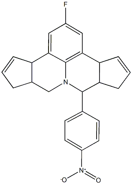 2-fluoro-7-{4-nitrophenyl}-3b,6,6a,7,9,9a,10,12a-octahydrocyclopenta[c]cyclopenta[4,5]pyrido[3,2,1-ij]quinoline Structure