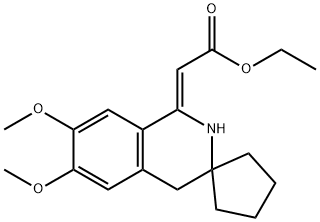 ethyl [6,7-dimethoxy-3,4-dihydrospiro(isoquinoline-3,1'-cyclopentane)-1(2H)-ylidene]acetate Structure