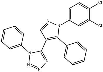 5-[1-(3,4-dichlorophenyl)-5-phenyl-1H-pyrazol-4-yl]-1-phenyl-1H-tetraazole Structure