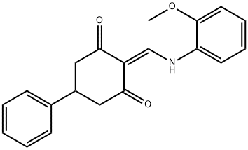 2-[(2-methoxyanilino)methylene]-5-phenylcyclohexane-1,3-dione 구조식 이미지