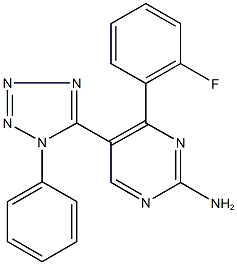 4-(2-fluorophenyl)-5-(1-phenyl-1H-tetraazol-5-yl)-2-pyrimidinamine 구조식 이미지