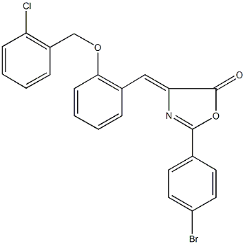 2-(4-bromophenyl)-4-{2-[(2-chlorobenzyl)oxy]benzylidene}-1,3-oxazol-5(4H)-one 구조식 이미지