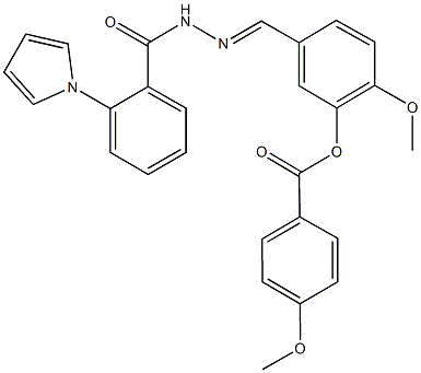 2-methoxy-5-{2-[2-(1H-pyrrol-1-yl)benzoyl]carbohydrazonoyl}phenyl 4-methoxybenzoate 구조식 이미지