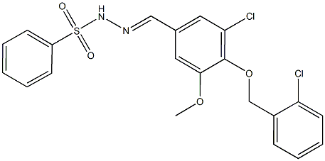 N'-{3-chloro-4-[(2-chlorobenzyl)oxy]-5-methoxybenzylidene}benzenesulfonohydrazide Structure