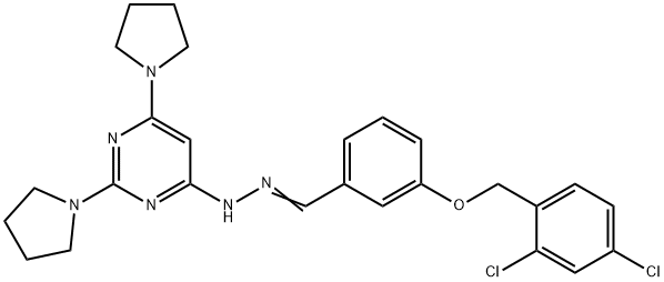 3-[(2,4-dichlorobenzyl)oxy]benzaldehyde (2,6-dipyrrolidin-1-ylpyrimidin-4-yl)hydrazone 구조식 이미지