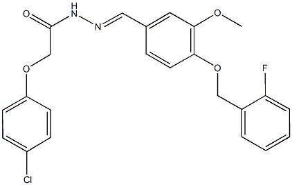 2-(4-chlorophenoxy)-N'-{4-[(2-fluorobenzyl)oxy]-3-methoxybenzylidene}acetohydrazide Structure