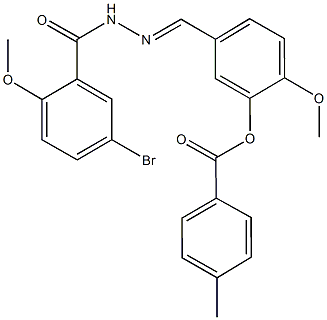 5-[2-(5-bromo-2-methoxybenzoyl)carbohydrazonoyl]-2-methoxyphenyl 4-methylbenzoate 구조식 이미지