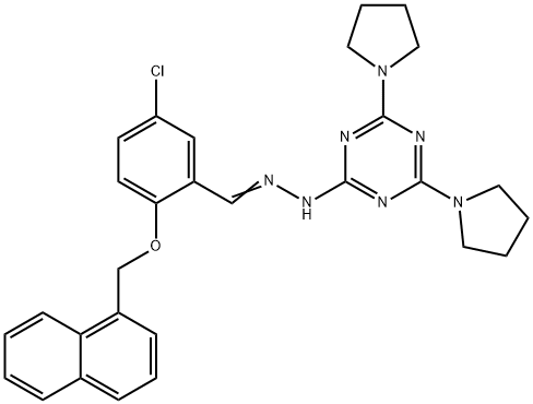 5-chloro-2-(1-naphthylmethoxy)benzaldehyde (4,6-dipyrrolidin-1-yl-1,3,5-triazin-2-yl)hydrazone Structure