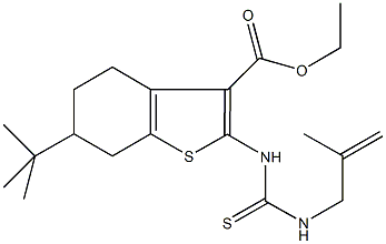 ethyl 6-tert-butyl-2-({[(2-methyl-2-propenyl)amino]carbothioyl}amino)-4,5,6,7-tetrahydro-1-benzothiophene-3-carboxylate Structure