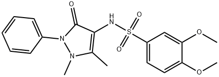 N-(1,5-dimethyl-3-oxo-2-phenyl-2,3-dihydro-1H-pyrazol-4-yl)-3,4-dimethoxybenzenesulfonamide 구조식 이미지