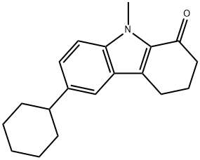 6-cyclohexyl-9-methyl-2,3,4,9-tetrahydro-1H-carbazol-1-one 구조식 이미지
