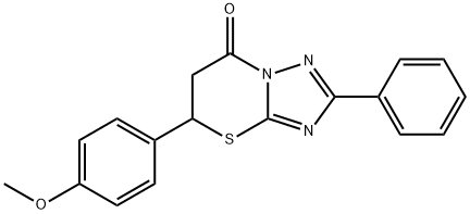 5-(4-methoxyphenyl)-2-phenyl-5,6-dihydro-7H-[1,2,4]triazolo[5,1-b][1,3]thiazin-7-one 구조식 이미지