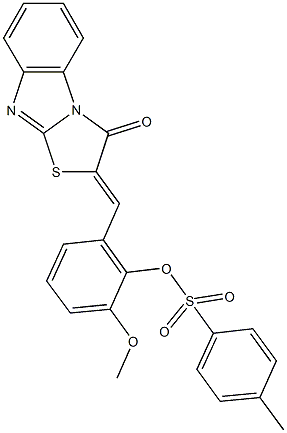 2-methoxy-6-[(3-oxo[1,3]thiazolo[3,2-a]benzimidazol-2(3H)-ylidene)methyl]phenyl 4-methylbenzenesulfonate 구조식 이미지