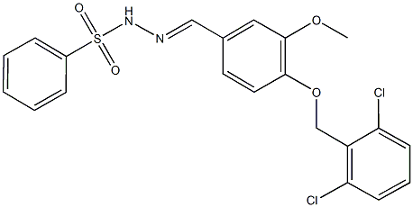 N'-{4-[(2,6-dichlorobenzyl)oxy]-3-methoxybenzylidene}benzenesulfonohydrazide 구조식 이미지