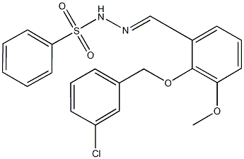 N'-{2-[(3-chlorobenzyl)oxy]-3-methoxybenzylidene}benzenesulfonohydrazide 구조식 이미지