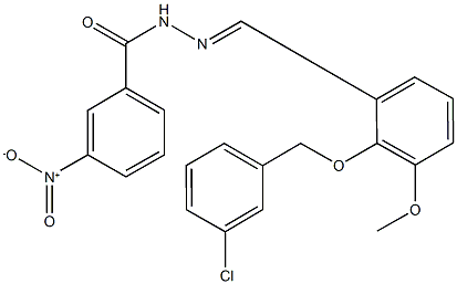 N'-{2-[(3-chlorobenzyl)oxy]-3-methoxybenzylidene}-3-nitrobenzohydrazide 구조식 이미지