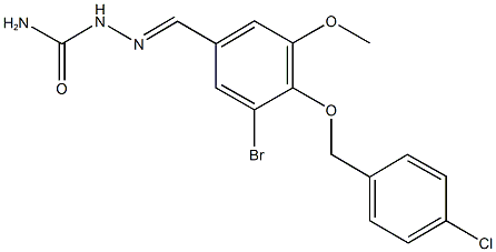 3-bromo-4-[(4-chlorobenzyl)oxy]-5-methoxybenzaldehyde semicarbazone Structure