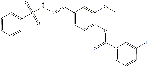 2-methoxy-4-[2-(phenylsulfonyl)carbohydrazonoyl]phenyl 3-fluorobenzoate Structure