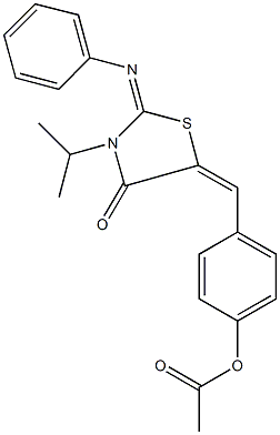 4-{[3-isopropyl-4-oxo-2-(phenylimino)-1,3-thiazolidin-5-ylidene]methyl}phenyl acetate Structure