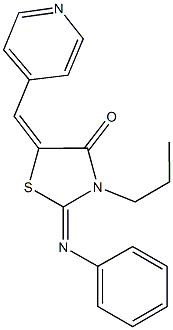 2-(phenylimino)-3-propyl-5-(4-pyridinylmethylene)-1,3-thiazolidin-4-one 구조식 이미지