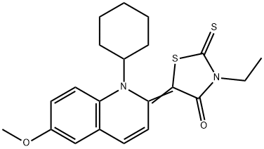 5-(1-cyclohexyl-6-methoxy-2(1H)-quinolinylidene)-3-ethyl-2-thioxo-1,3-thiazolidin-4-one Structure