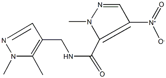 N-[(1,5-dimethyl-1H-pyrazol-4-yl)methyl]-4-nitro-1-methyl-1H-pyrazole-5-carboxamide 구조식 이미지