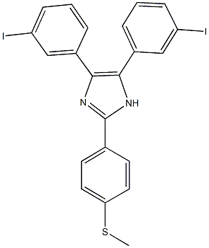 4,5-bis(3-iodophenyl)-2-[4-(methylsulfanyl)phenyl]-1H-imidazole 구조식 이미지