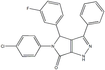 5-(4-chlorophenyl)-4-(3-fluorophenyl)-3-phenyl-4,5-dihydropyrrolo[3,4-c]pyrazol-6(1H)-one Structure