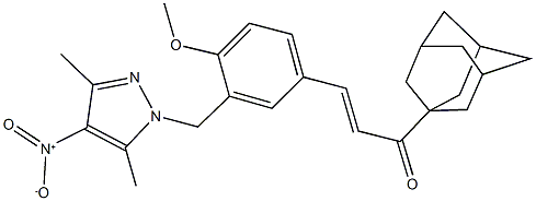 1-(1-adamantyl)-3-[3-({4-nitro-3,5-dimethyl-1H-pyrazol-1-yl}methyl)-4-methoxyphenyl]-2-propen-1-one 구조식 이미지