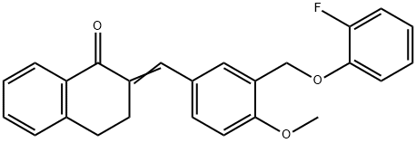 2-{3-[(2-fluorophenoxy)methyl]-4-methoxybenzylidene}-3,4-dihydro-1(2H)-naphthalenone 구조식 이미지