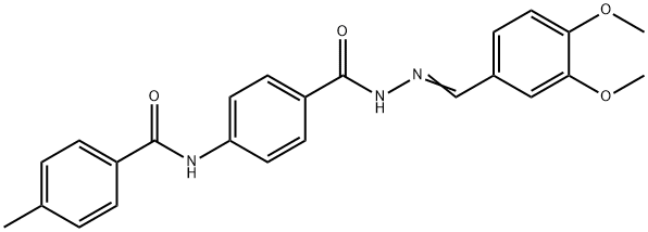 N-(4-{[2-(3,4-dimethoxybenzylidene)hydrazino]carbonyl}phenyl)-4-methylbenzamide 구조식 이미지