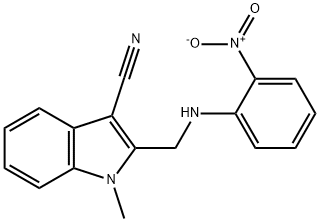 2-({2-nitroanilino}methyl)-1-methyl-1H-indole-3-carbonitrile Structure