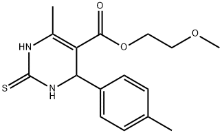 2-methoxyethyl 6-methyl-4-(4-methylphenyl)-2-thioxo-1,2,3,4-tetrahydropyrimidine-5-carboxylate 구조식 이미지