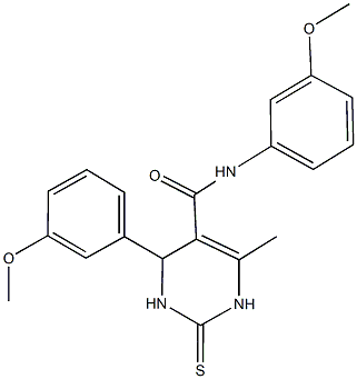 N,4-bis(3-methoxyphenyl)-6-methyl-2-thioxo-1,2,3,4-tetrahydropyrimidine-5-carboxamide 구조식 이미지
