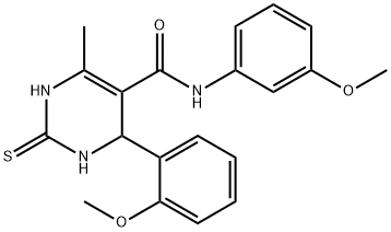 4-(2-methoxyphenyl)-N-(3-methoxyphenyl)-6-methyl-2-thioxo-1,2,3,4-tetrahydropyrimidine-5-carboxamide 구조식 이미지