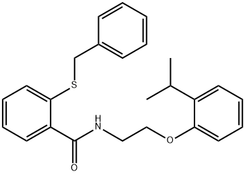 2-(benzylsulfanyl)-N-[2-(2-isopropylphenoxy)ethyl]benzamide Structure