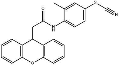 3-methyl-4-[(9H-xanthen-9-ylacetyl)amino]phenyl thiocyanate Structure