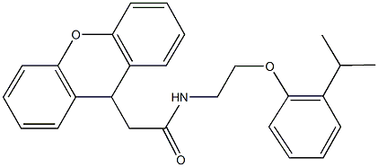 N-[2-(2-isopropylphenoxy)ethyl]-2-(9H-xanthen-9-yl)acetamide 구조식 이미지