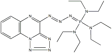 N-[bis(diethylamino)(3-tetraazolo[1,5-a]quinoxalin-4-yl-2-triazenylidene)phosphoranyl]-N,N-diethylamine 구조식 이미지