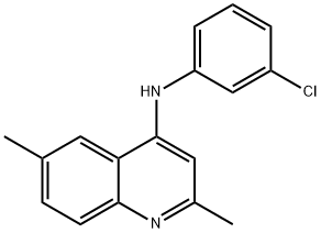 N-(3-chlorophenyl)-N-(2,6-dimethyl-4-quinolinyl)amine 구조식 이미지