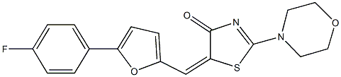 5-{[5-(4-fluorophenyl)-2-furyl]methylene}-2-(4-morpholinyl)-1,3-thiazol-4(5H)-one 구조식 이미지