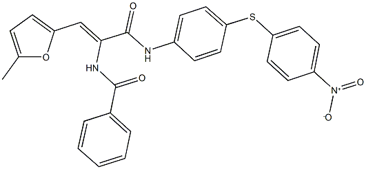 N-[1-{[4-({4-nitrophenyl}sulfanyl)anilino]carbonyl}-2-(5-methyl-2-furyl)vinyl]benzamide 구조식 이미지