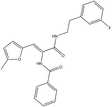 N-[1-({[2-(3-fluorophenyl)ethyl]amino}carbonyl)-2-(5-methyl-2-furyl)vinyl]benzamide 구조식 이미지